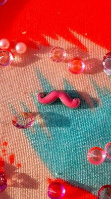 Pink Mustache Floating Charm