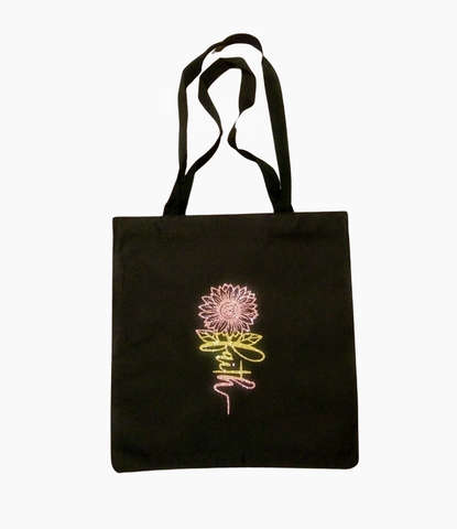 Rose Gold & Gold Sunflower "Tote of Faith" Bag