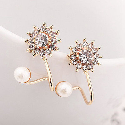 "BeYoutiful Pearl" Crystal Cuff Earrings